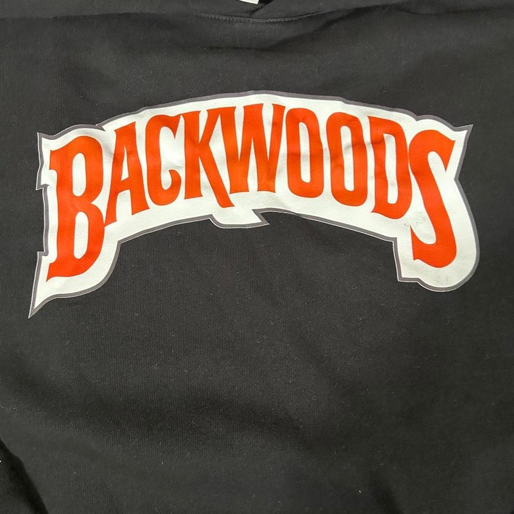 Independent Trading Co Backwoods Hoodie Black Orange Graphic Skater Mens Small
